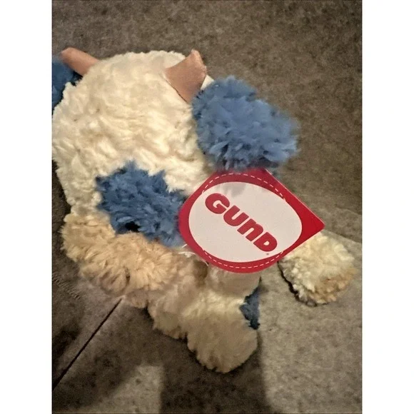 Gund‎ Cozys Cow Plush Blue And Cream Stuffed Animal Soft Toy - New With Tag - Picture 2 of 4